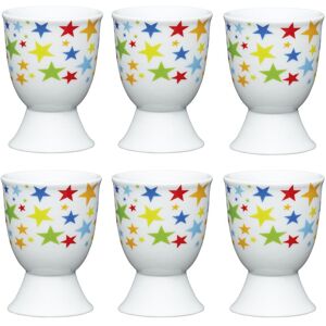 KitchenCraft Bright Stars Set of 6 Egg Cups in White White KitchenCraft Bright Stars Set of 6 Egg Cups in White White