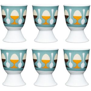 KitchenCraft Set Of 6 Retro Egg Cups in Light Blue Light Blue KitchenCraft Set Of 6 Retro Egg Cups in Light Blue Light Blue