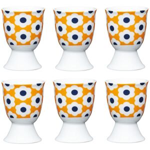 KitchenCraft Set Of 6 Retro Egg Cups in Yellow Yellow KitchenCraft Set Of 6 Retro Egg Cups in Yellow Yellow