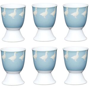 KitchenCraft Set Of 6 Goose-Print Egg Cups in Light Blue Light Blue KitchenCraft Set Of 6 Goose-Print Egg Cups in Light Blue Light Blue