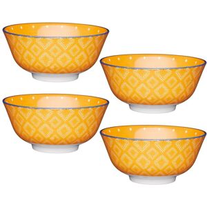 KitchenCraft Set of 4 Orange Spotty Ceramic Bowls Orange KitchenCraft Set of 4 Orange Spotty Ceramic Bowls Orange