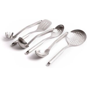 KitchenAid 6pc Premium Stainless Steel Utensil Set with Slotted Spoon, Slotted Turner, Cooking Spoon, Ladle, Pasta Server & Strainer in Silver Silver KitchenAid 6pc Premium Stainless Steel Utensil Set with Slotted Spoon, Slotted Turner, Cooking Spoon, Ladle, Pasta Server & Strainer in Silver Silver