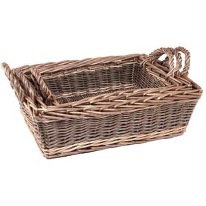 Red Hamper Set of 3 Malvern Serving Trays in Brown Brown Red Hamper Set of 3 Malvern Serving Trays in Brown Brown