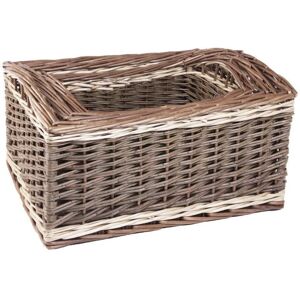 Red Hamper Set of 3 Two Tone Deep Galleon Trays in Brown Brown Red Hamper Set of 3 Two Tone Deep Galleon Trays in Brown Brown