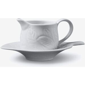 WM Bartleet & Sons Porcelain Mint Sauce Boat with Saucer in White White WM Bartleet & Sons Porcelain Mint Sauce Boat with Saucer in White White