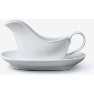 WM Bartleet & Sons Porcelain Mini Sauce Boat & Saucer in White White WM Bartleet & Sons Porcelain Mini Sauce Boat & Saucer in White White