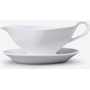 WM Bartleet & Sons Porcelain Mini Sauce Boat & Saucer in White White WM Bartleet & Sons Porcelain Mini Sauce Boat & Saucer in White White