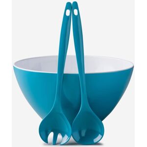 Zeal Melamine Salad Bowl & Servers Set in Aqua Aqua Zeal Melamine Salad Bowl & Servers Set in Aqua Aqua