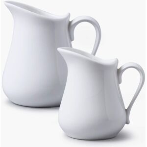 WM Bartleet & Sons Porcelain Traditional Milk Jug Set of 2 in White White WM Bartleet & Sons Porcelain Traditional Milk Jug Set of 2 in White White
