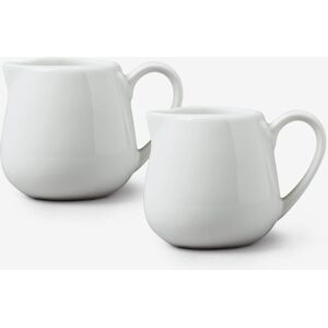 WM Bartleet & Sons Porcelain Bellied Creamer Jug 80ml Set of 2 in White White WM Bartleet & Sons Porcelain Bellied Creamer Jug 80ml Set of 2 in White White