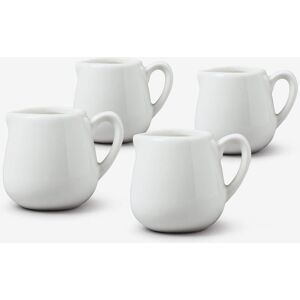 WM Bartleet & Sons Porcelain Bellied Creamer Jug 30ml Set of 4 in White White WM Bartleet & Sons Porcelain Bellied Creamer Jug 30ml Set of 4 in White White