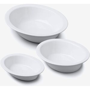 WM Bartleet & Sons Porcelain Oval Pie Dish Set of 3 in White White WM Bartleet & Sons Porcelain Oval Pie Dish Set of 3 in White White