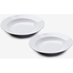 WM Bartleet & Sons Porcelain Wide Rim Pasta Soup Bowl Set of 2 in White White WM Bartleet & Sons Porcelain Wide Rim Pasta Soup Bowl Set of 2 in White White