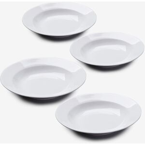 WM Bartleet & Sons - Porcelain Wide Rim Pasta Soup Bowl - White - Set of 4 - Bowl Set WM Bartleet & Sons - Porcelain Wide Rim Pasta Soup Bowl - White - Set of 4 - Bowl Set