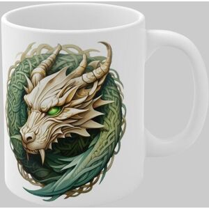Simply Stunning Mugs Handcrafted Ceramic Mug - Majestic Irish Dragon & Celtic Mythology in White White Simply Stunning Mugs Handcrafted Ceramic Mug - Majestic Irish Dragon & Celtic Mythology in White White