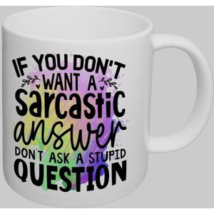 Simply Stunning Mugs Handcrafted Ceramic Mug 'Sarcastic Answer' Funny Quote in White White Simply Stunning Mugs Handcrafted Ceramic Mug 'Sarcastic Answer' Funny Quote in White White