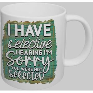 Simply Stunning Mugs Handcrafted Ceramic Mug Funny Selective Hearing Quote in White White Simply Stunning Mugs Handcrafted Ceramic Mug Funny Selective Hearing Quote in White White