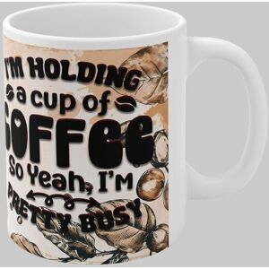 Simply Stunning Mugs Handcrafted Ceramic Coffee Mug 'I'm Holding a Cup of Coffee, So Yeah, I'm Pretty Busy' in White White Simply Stunning Mugs Handcrafted Ceramic Coffee Mug 'I'm Holding a Cup of Coffee, So Yeah, I'm Pretty Busy' in White White