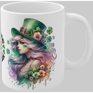 Simply Stunning Mugs "Kiss Me, I'm Irish" Handcrafted Mug St. Patrick's Day Celtic Design in White White Simply Stunning Mugs "Kiss Me, I'm Irish" Handcrafted Mug St. Patrick's Day Celtic Design in White White