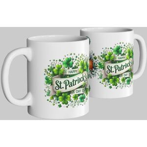 Simply Stunning Mugs Happy St. Patrick's Day Handcrafted Mug - Irish Celebration Design in White White Simply Stunning Mugs Happy St. Patrick's Day Handcrafted Mug - Irish Celebration Design in White White