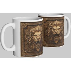 Simply Stunning Mugs Regal England Lion Mug - Heraldic Carved Design in White White Simply Stunning Mugs Regal England Lion Mug - Heraldic Carved Design in White White