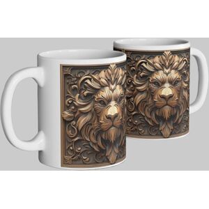 Simply Stunning Mugs Heraldic England Lion Mug - Noble Carved-Style Design in White White Simply Stunning Mugs Heraldic England Lion Mug - Noble Carved-Style Design in White White