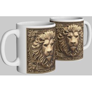 Simply Stunning Mugs Royal England Lion Mug - Noble Heraldic Carving Design in White White Simply Stunning Mugs Royal England Lion Mug - Noble Heraldic Carving Design in White White