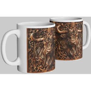 Simply Stunning Mugs Scottish Highland Cow Mug - Exquisite Carved Heritage Design in White White Simply Stunning Mugs Scottish Highland Cow Mug - Exquisite Carved Heritage Design in White White
