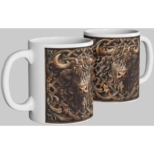 Simply Stunning Mugs Highland Cow Ceramic Mug - Scottish Heritage Carved-Style Design in White White Simply Stunning Mugs Highland Cow Ceramic Mug - Scottish Heritage Carved-Style Design in White White