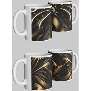 Simply Stunning Mugs Elegant Black & Gold Abstract Carbon Mug Set Perfect Gift in White White Simply Stunning Mugs Elegant Black & Gold Abstract Carbon Mug Set Perfect Gift in White White