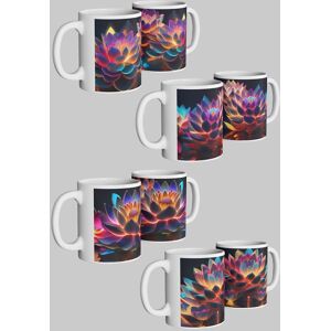 Simply Stunning Mugs Luminous Lotus Ceramic Mug Set of 4: Perfect Gift for Loved Ones in White White Simply Stunning Mugs Luminous Lotus Ceramic Mug Set of 4: Perfect Gift for Loved Ones in White White