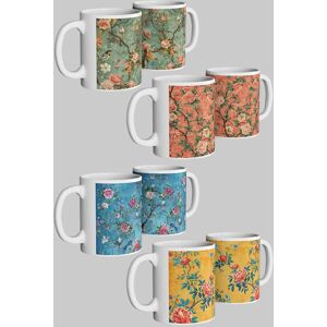 Simply Stunning Mugs Chinoiserie Floral Ceramic Mug Set of 4 The Perfect Gift in White White Simply Stunning Mugs Chinoiserie Floral Ceramic Mug Set of 4 The Perfect Gift in White White