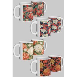 Simply Stunning Mugs Chinoiserie Chrysanthemum Ceramic Mug Set of 4 Perfect for Loved Ones in White White Simply Stunning Mugs Chinoiserie Chrysanthemum Ceramic Mug Set of 4 Perfect for Loved Ones in White White