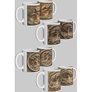 Simply Stunning Mugs Carved Tree of Life Ceramic Mug Set of 4 Perfect Gift for Loved Ones in White White Simply Stunning Mugs Carved Tree of Life Ceramic Mug Set of 4 Perfect Gift for Loved Ones in White White