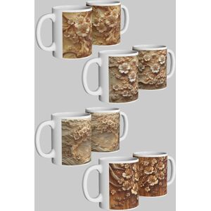 Simply Stunning Mugs Rustic Cherry Blossom 4-Piece Ceramic Mug Set in White White Simply Stunning Mugs Rustic Cherry Blossom 4-Piece Ceramic Mug Set in White White