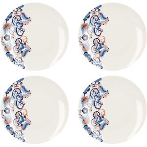 V & A Victoria & Albert Rococo Silk Set Of 4 Dinner Plates in White White V & A Victoria & Albert Rococo Silk Set Of 4 Dinner Plates in White White