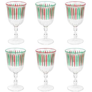 Talking Tables Red & Green Christmas Wine Glasses - 6 Pack in Clear Clear Talking Tables Red & Green Christmas Wine Glasses - 6 Pack in Clear Clear