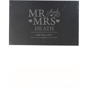 Personalised Memento Company Personalised Mr & Mrs Slate Placemat in Black Black Personalised Memento Company Personalised Mr & Mrs Slate Placemat in Black Black