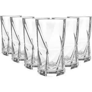 Bormioli Rocco 6x Cassiopea Highball Glasses - 480ml Water Juice Cocktail Tumblers in Clear Clear Bormioli Rocco 6x Cassiopea Highball Glasses - 480ml Water Juice Cocktail Tumblers in Clear Clear