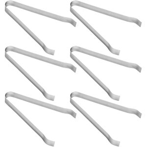 Rink Drink Stainless Steel Ice Tongs - 16cm - Silver - Pack of 6 Silver Rink Drink Stainless Steel Ice Tongs - 16cm - Silver - Pack of 6 Silver
