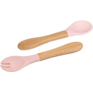 Tiny Dining Bamboo Silicone Tip Fork & Spoon Set Soft Baby Feeding Weaning Cutlery in Baby Pink Baby Pink Tiny Dining Bamboo Silicone Tip Fork & Spoon Set Soft Baby Feeding Weaning Cutlery in Baby Pink Baby Pink
