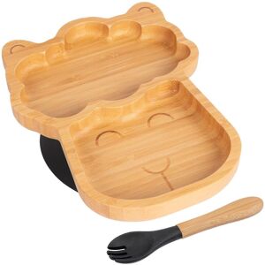 Tiny Dining Bamboo Weaning Plate & Fork - LLama - Divided Toddler Dining Set in Black Black Tiny Dining Bamboo Weaning Plate & Fork - LLama - Divided Toddler Dining Set in Black Black