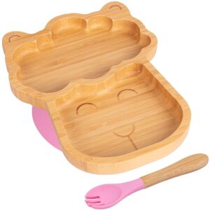 Tiny Dining Bamboo Weaning Plate & Fork - LLama - Divided Toddler Dining Set in Pink Pink Tiny Dining Bamboo Weaning Plate & Fork - LLama - Divided Toddler Dining Set in Pink Pink
