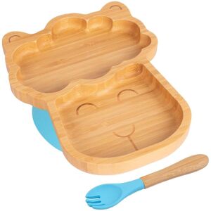 Tiny Dining Bamboo Weaning Plate & Fork - LLama - Divided Toddler Dining Set in Blue Blue Tiny Dining Bamboo Weaning Plate & Fork - LLama - Divided Toddler Dining Set in Blue Blue