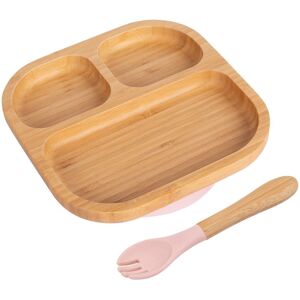 Tiny Dining Bamboo Segmented Baby Weaning Plate & Fork Set in Baby Pink Baby Pink Tiny Dining Bamboo Segmented Baby Weaning Plate & Fork Set in Baby Pink Baby Pink