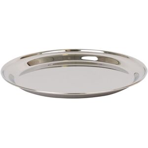 Argon Tableware Round Stainless Steel Serving Tray - 35.5cm in Silver Silver Argon Tableware Round Stainless Steel Serving Tray - 35.5cm in Silver Silver
