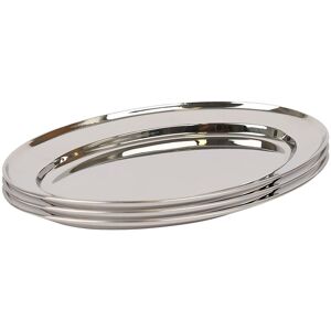 Argon Tableware Oval Stainless Steel Serving Platters - 25cm x 17cm - Pack of 3 in Silver Size: 25 cm x 17 cm Silver 25 cm x 17 cm Argon Tableware Oval Stainless Steel Serving Platters - 25cm x 17cm - Pack of 3 in Silver Size: 25 cm x 17 cm Silver 25 cm x 17 cm