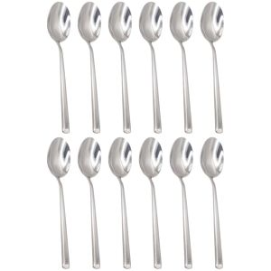 Argon Tableware Tondo Stainless Steel Dessert Spoons - 21cm - Pack of 12 in Silver Silver Argon Tableware Tondo Stainless Steel Dessert Spoons - 21cm - Pack of 12 in Silver Silver