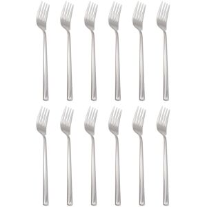 Argon Tableware Tondo Stainless Steel Dinner Forks - 21.5cm - Pack of 12 in Silver Silver Argon Tableware Tondo Stainless Steel Dinner Forks - 21.5cm - Pack of 12 in Silver Silver