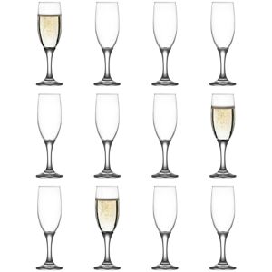 LAV Misket Glass Champagne Flutes - 190ml - Pack of 12 in Clear Clear LAV Misket Glass Champagne Flutes - 190ml - Pack of 12 in Clear Clear